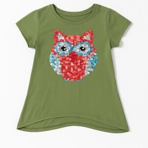 Lette Lilly Owl Tee - Size 7/8 - Green - Excellent Used Condition (EUC)